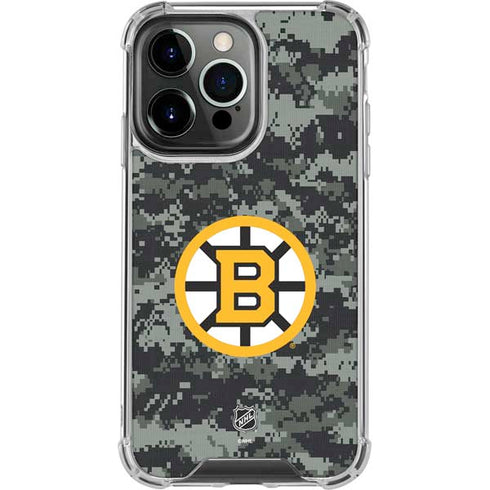 NHL Boston Bruins Camo iPhone 15 Pro Max Clear Case